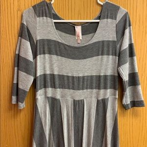 Grey Striped Maxi Dress